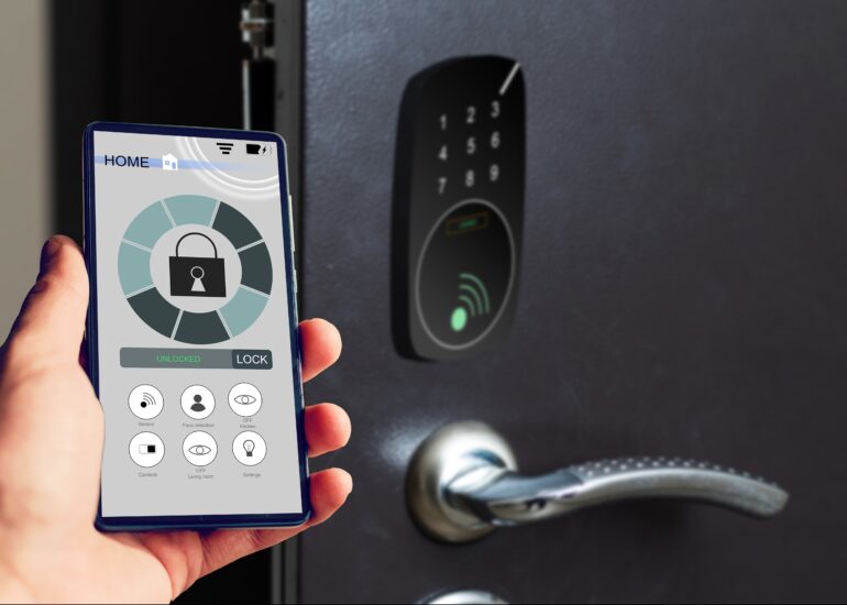 Smart access control system interface with digital lock management.