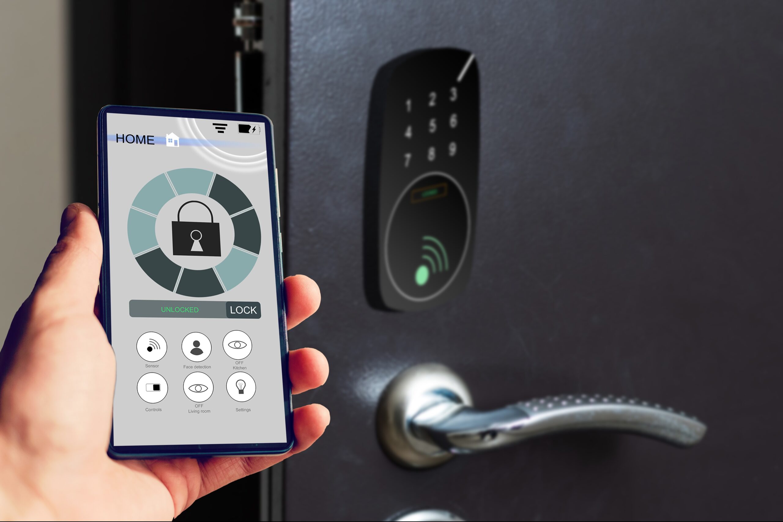 Smart access control system interface with digital lock management.