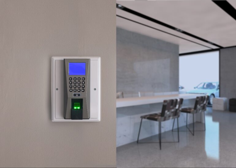 Access control installation for building security systems.