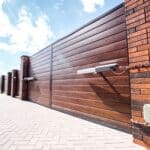 HySecurity SlideDriver installed on a commercial gate for enhanced security and smooth operation.