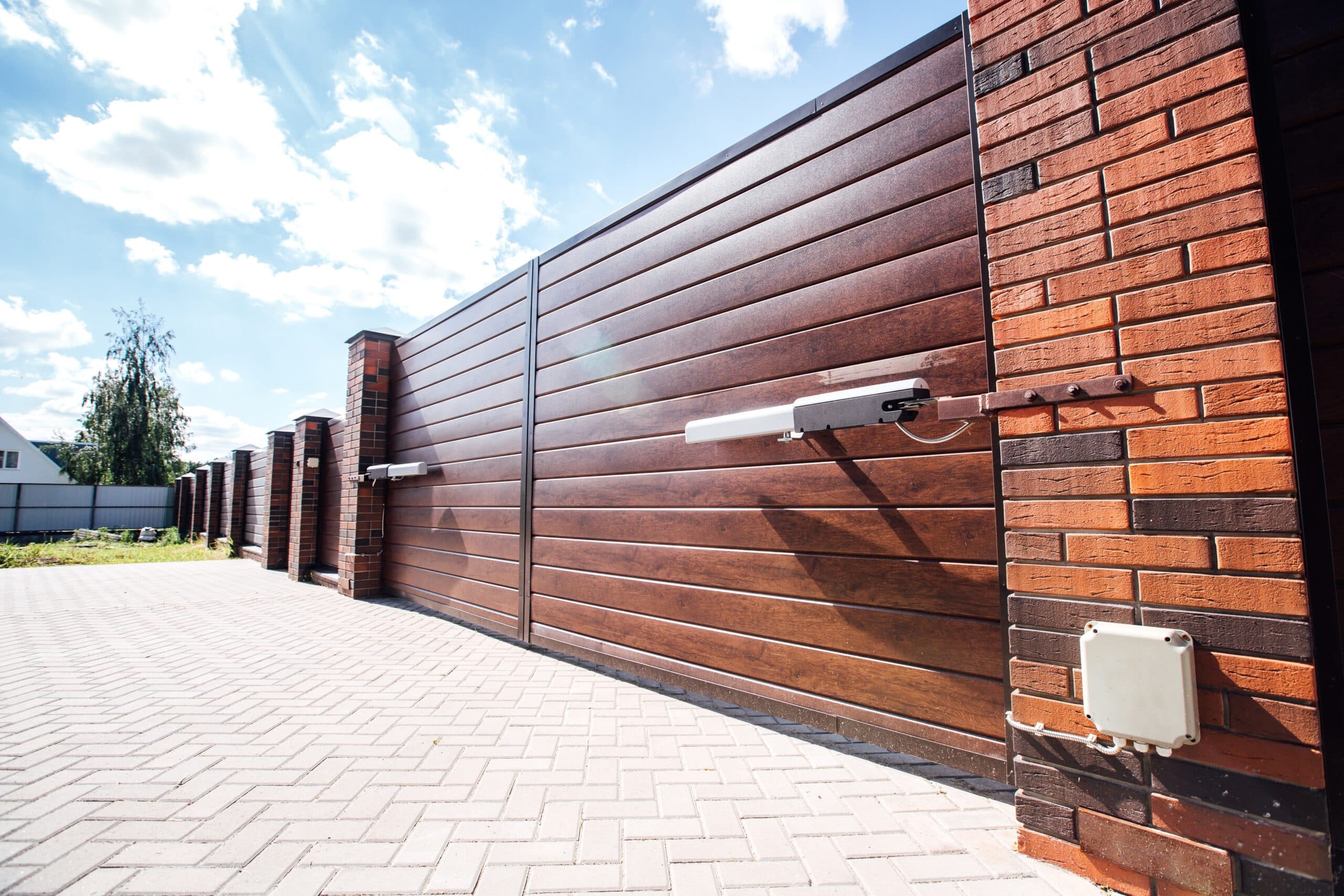 HySecurity SlideDriver installed on a commercial gate for enhanced security and smooth operation.